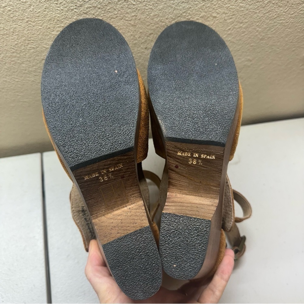 New Free People Cedar Heeled Clogs Suede Brown 8.5 - Picture 12 of 13